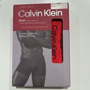 CALVIN KLEIN icon  fit COTTON STRETCH TRUNK red breathable (limited edition)